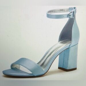 Light Blue ankle strap wedding shoes